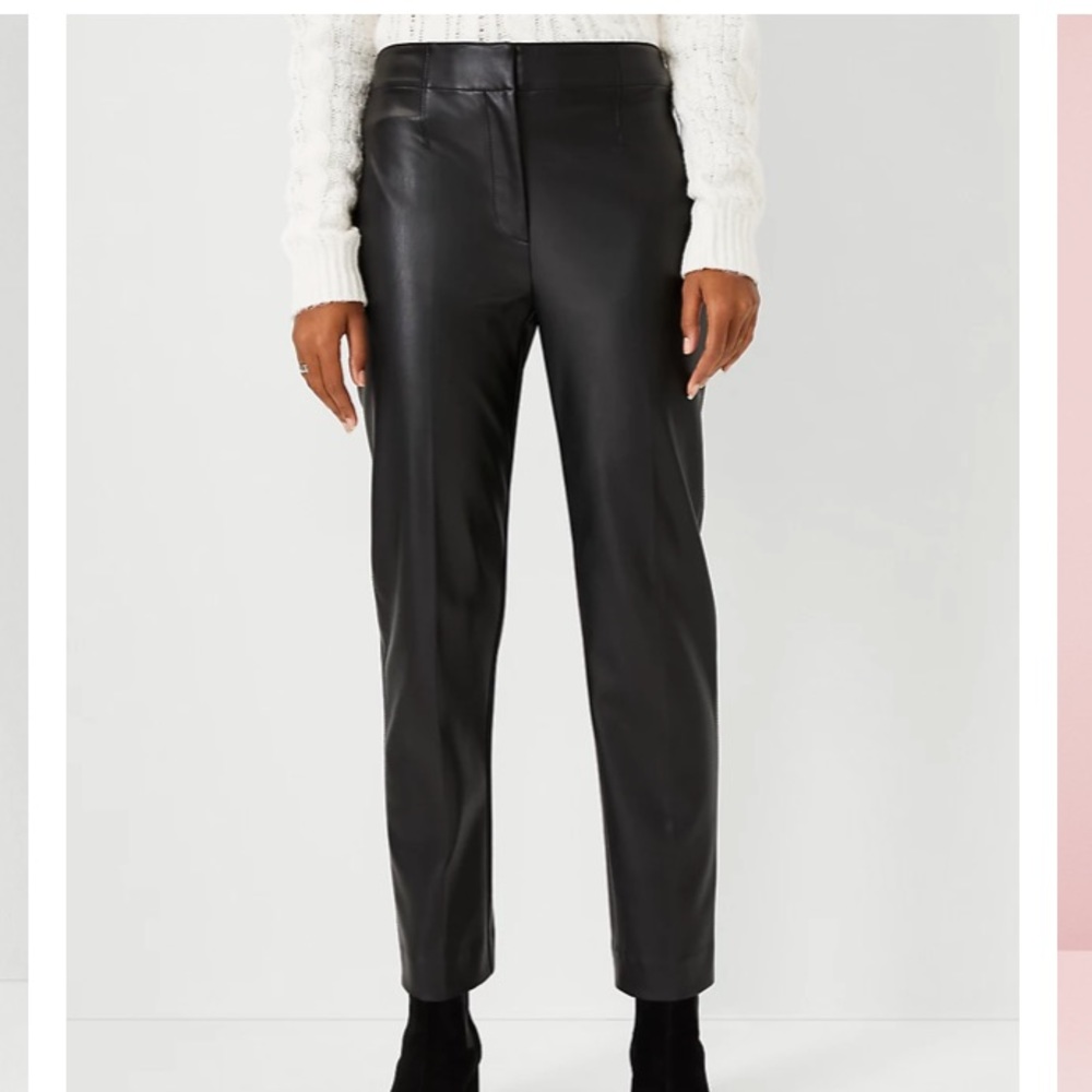 Faux leather slim pant